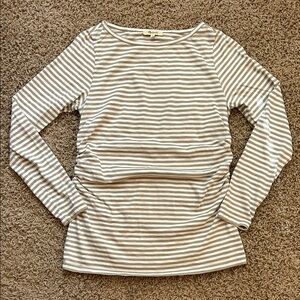 Madewell striped ruched tee